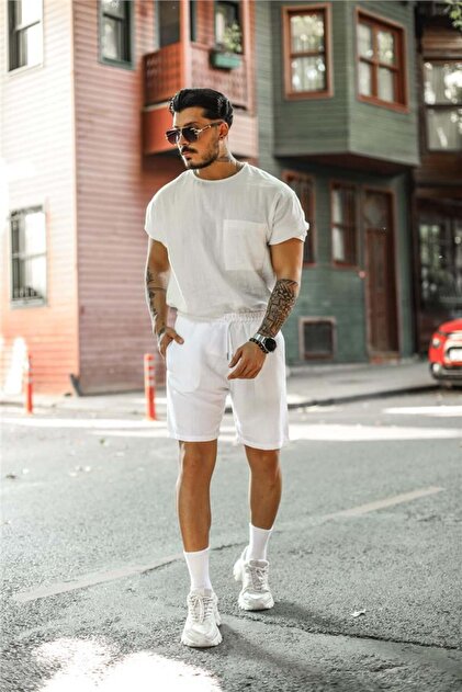 mens white dress shorts Men's Vienna Linen Off-White close waistband Fashion Men White Dress Shorts