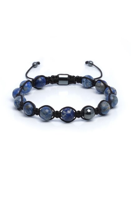Enzo Navy Blue Bracelet/Lapis Lazuli(Memory)-Hematite(Blood)