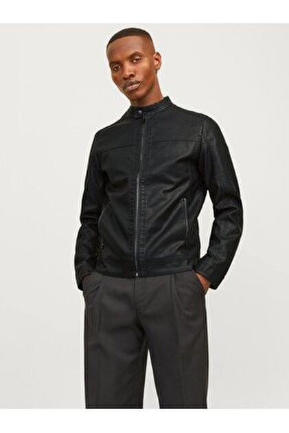 Jack & Jones JJEWARNER JACKET NOOS FAUX LEATHER JACKET MONT 82461