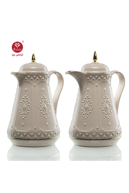 RS-2121-Tea and coffee thermos set consisting of 2 rose thermoses, 1 liter capacity
