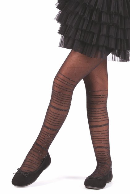 Işıl Simli Children's Pantyhose Black