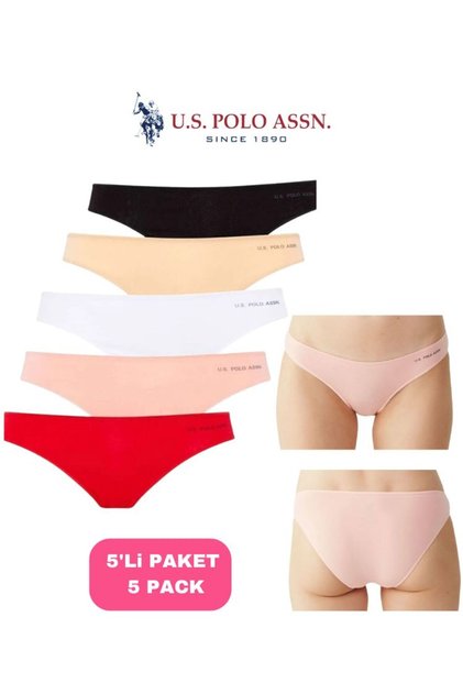 Women'S, Licensed, Uspa, Color, 47% Modal, 47% Cotton, 6% Elastane, Bristle Elastic, 5-Piece Slip/Panty