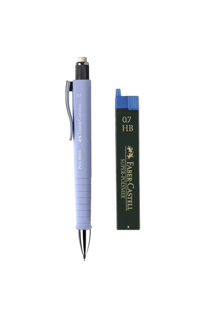 Μηχανικό μολύβι Poly Matic 0,7 mm και ένα σετ από μύτες μολυβιών Faber-Castell Lila Iris Super-Polymer 0,7 mm HB