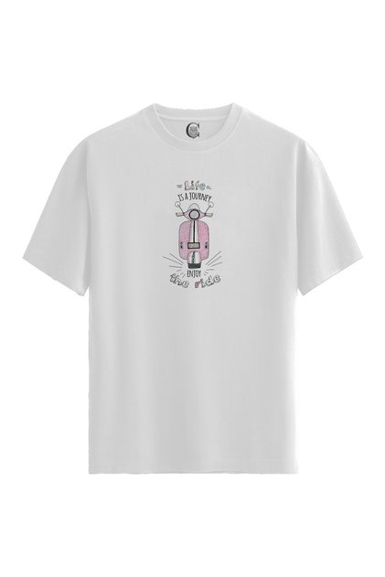 Journey Ride - 100% Cotton Women's White T-Shirt - Premium Quality