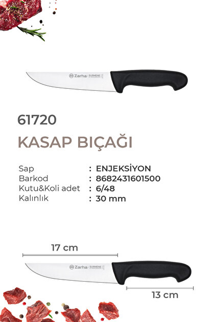 SÜRKARBİSA Zarha 3'lü Kasap Bıçak Seti / Enjeksiyon / Sürmene