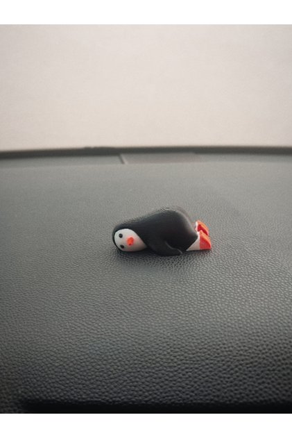 Cute Sleepy Penguin Torpedo Ornament Accessory Rearview Mirror Ornament