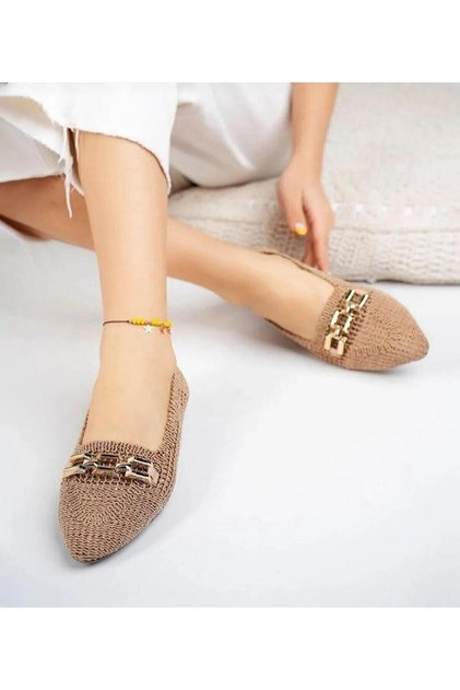Chain Hand Knitted Ballet Shoes Women's Shoes Comfortable Sole Daily Shoes
