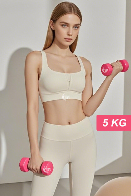 Vinyl Demir Dambıl 5 Kg x 2 Adet Dambıl Seti Dökme Demir Dumbell Ağırlık Set