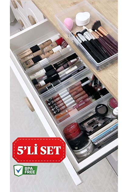 Bayev 5 Adet Bade Xl Çekmece İçi Düzenleyici Makyaj Organizeri