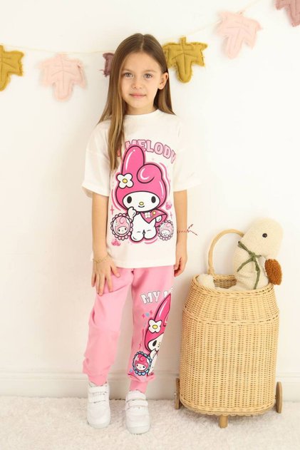 Girl Kuromi Mymelody Short-Sleeved Set