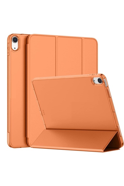 İpad 11.nesil A16 11inç/10.nesil 10.9inç Uyumlu Kılıf Pu Deri Smart Standlı Case Turuncu