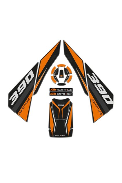 Ktm Adventure 390 2020-2024 Turuncu Siyah Tank Pad Set Redline Grafik
