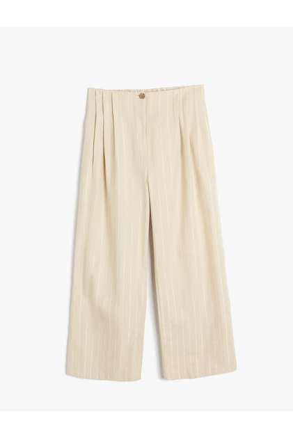 Cotton High Waist Wide Leg Cotton Striped Pants