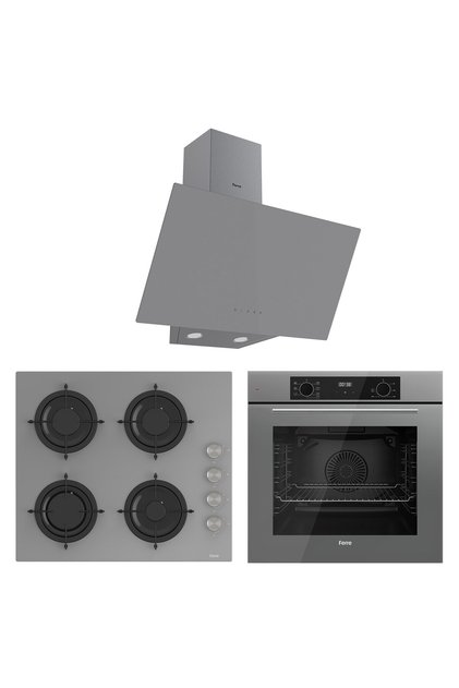 Flowart Lumora Plus Gri 3'lü Ankastre Set ( QBL63CPR-CS208-D079 )