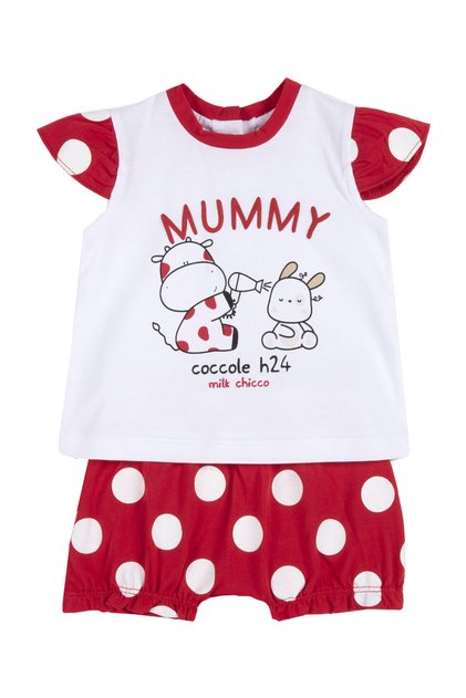 T-Shirt Punatiyeli Set bestehend aus kurzen Hosen Baby Girl