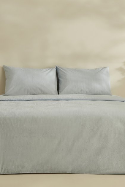 Fiora Soft Touch 100% Cotton Double Duvet Cover Set Blue