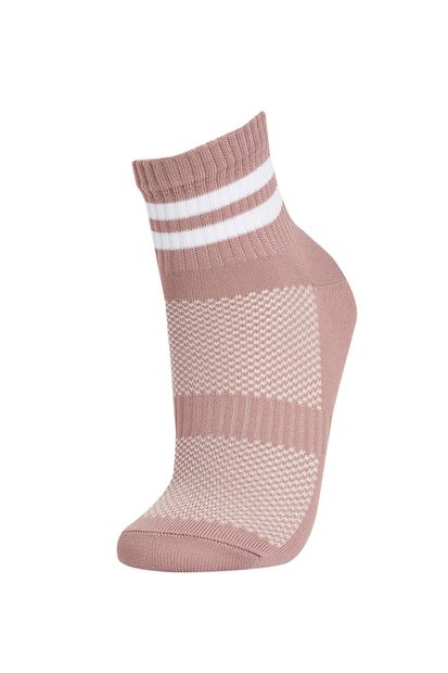 DeFacto Kadın 3'lü Pamuklu Uzun Çorap - 5