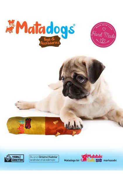 Mata Dogs Rull with Sound, Plush Embroidered Dog Toy, Dog Intelligence Enhancer 22 Cm