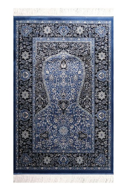Tulip Altar Prayer Rug Ultra Luxury 100% Modal, Dense Woven Carpet Prayer Rug - Cobalt Blue (80X120 cm)