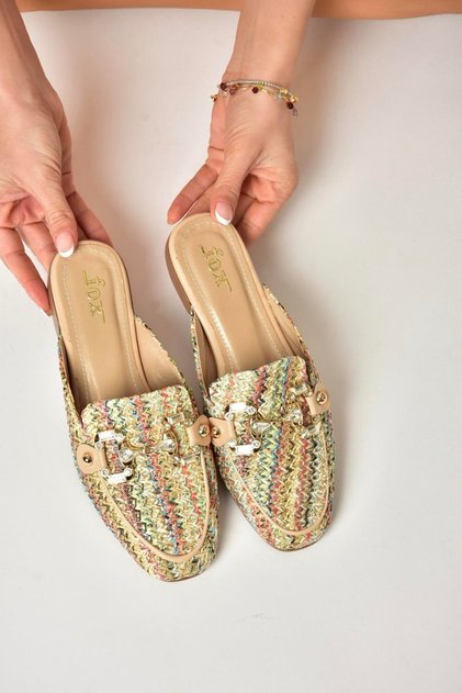 U 250009117 Colorful Straw Women's Slippers
