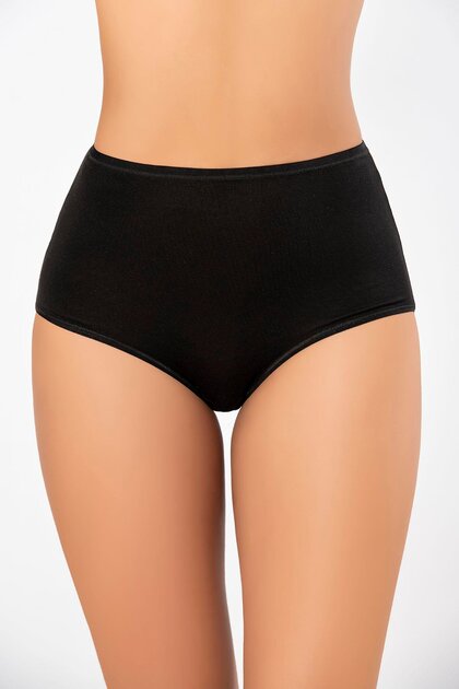 Black Boxed Micro Modal Premium Women's High Waist Panties Tiril Tiril Cooling Effect 7265