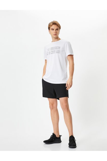 Tights Shorts with Lace-Up Waist Printed Pocket Detail