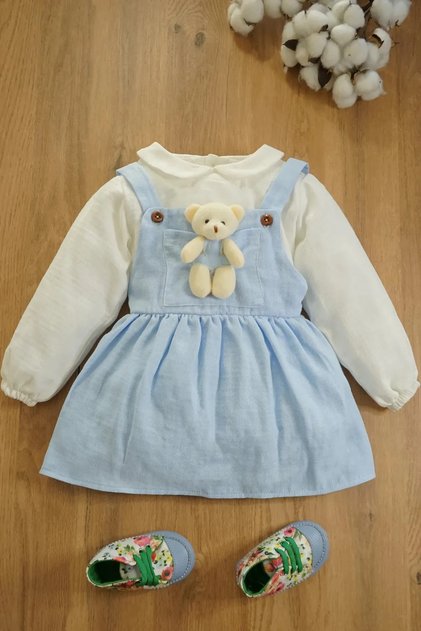 Baby Kids Muslin Baby Collar Dress with Slings and Toys