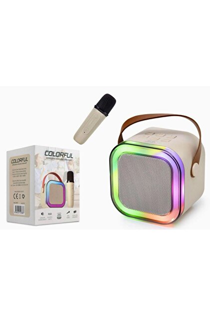 Mi7a Colorful Karaoke Sound System Kablosuz Mikrofonlu Taşınabilir