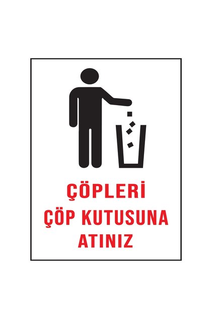 Throw Metal Garbage into the Trash Can 15 cm X 20 cm Warning Sign Direction Sign