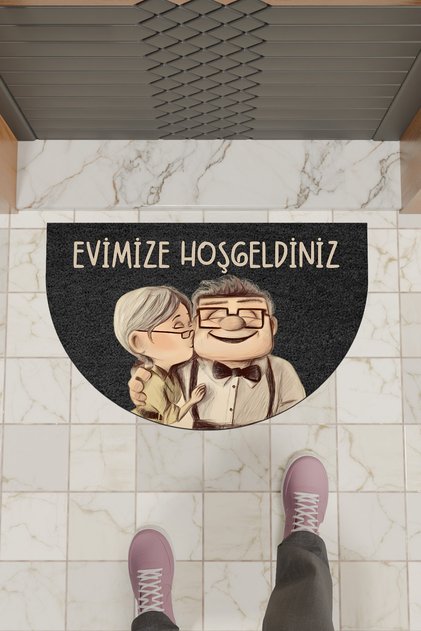 Modern Digital Doormat Black Sweet Couple Doormat - Front Door Mat
