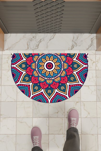 Modern Digital Doormat Colorful Mandala Pattern Doormat - Front Door Mat