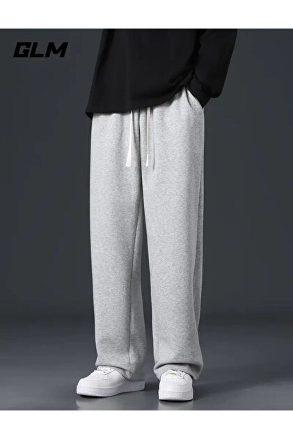 Men's Gray Straight Leg Sweatpants