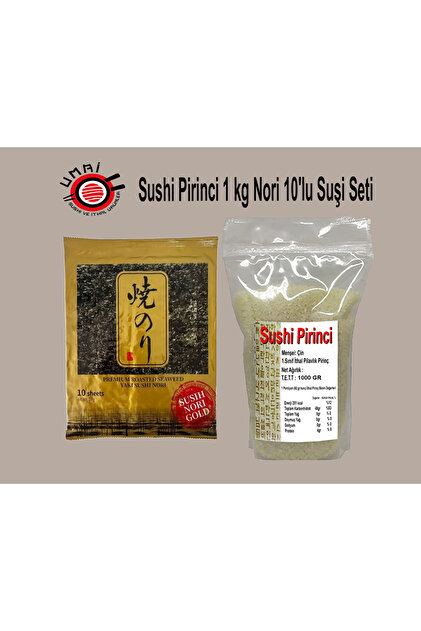 UMAİ Sushi Pirinci 1 Kg Nori 10 Lu / Suşi Seti - Fiyatı, Yorumları