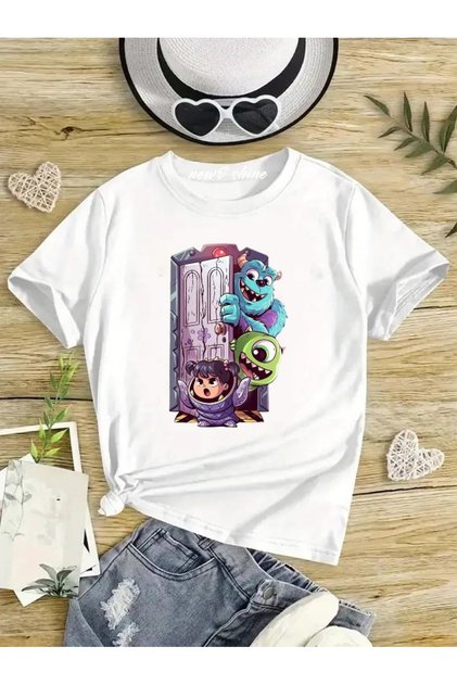 Cute Monster Printed Oversize Kids T-Shirt
