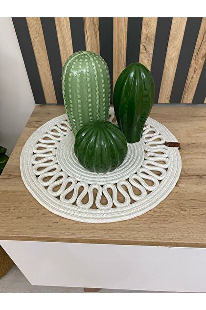 Beyzam Home Wicker Knitted Wavy Jute Woven Supla American Service Plate Mat 2 Pieces