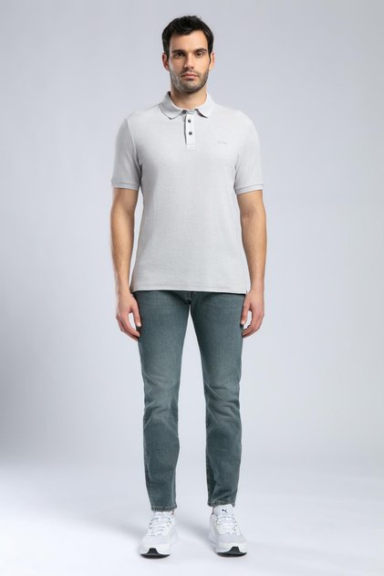 Tyler Men's 100% Cotton Polo Neck T-Shirt Stone