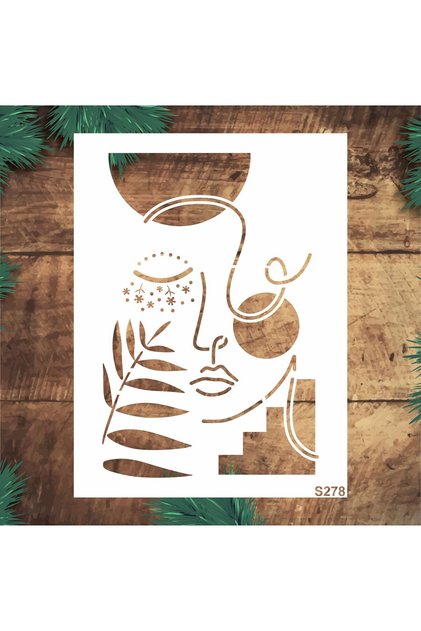 Stencil Tasarım S278 Bohem Soyut Desen- Dekoratif Duvar, Eşya,kumaş,fayans Boyama Şablonları
