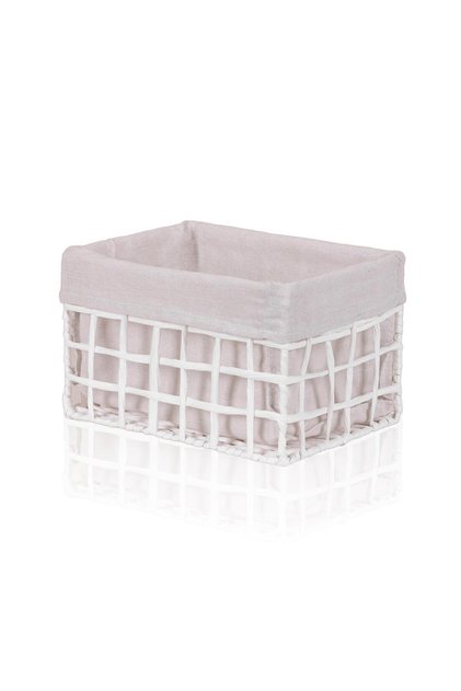 Braid Wicker Organizer Basket White 26X18X16 cm