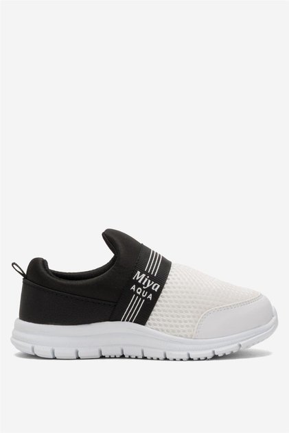 Unisex Elastic Lightweight Airfle Children's Sports Shoes Black - White