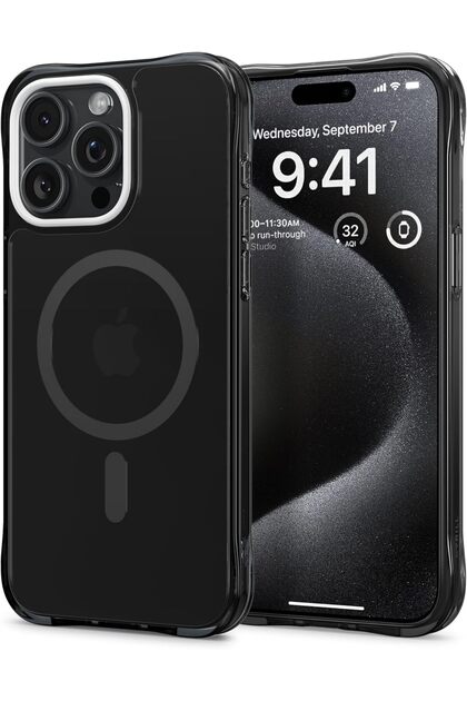 UltraSheer Mag Neon Case Compatible with iPhone 15 Pro Max [Compatible with MagSafe] - Black