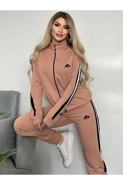 Women's Two-Piece Tracksuit Set Zip-Up Top and Bottom Tracksuit Set Embroidered 2-Thread Lycra