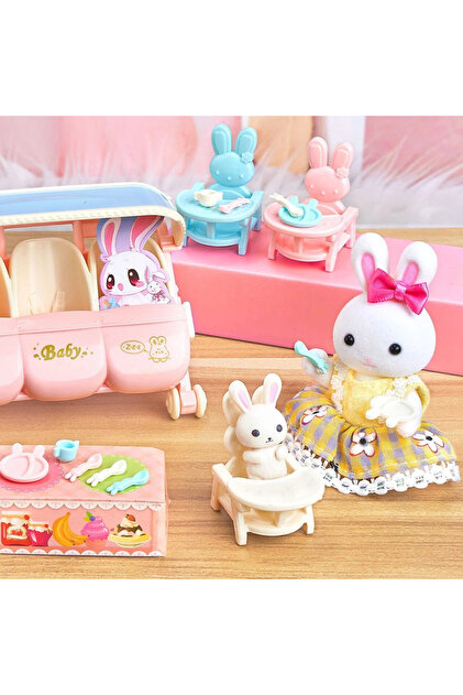 Feyza Oyuncak Mr. Dreamy Mini Rabbit Baby Stroller and Care Play
