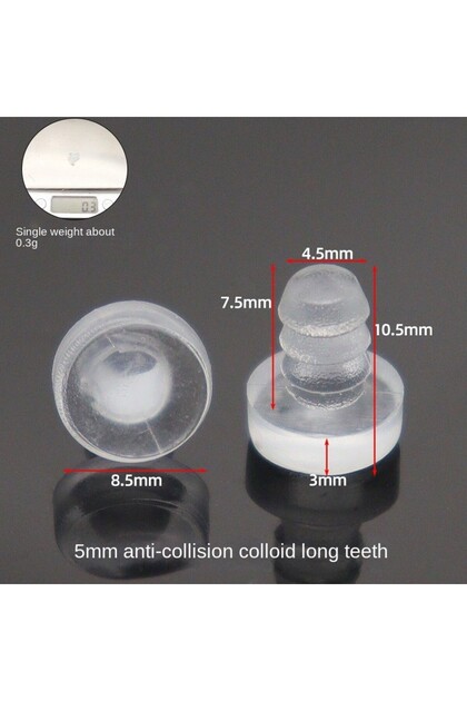 5mm-tusk-20pcs 20Pcs Clear Embedded Furniture Bumper Table Chair Leg Feet Bottom Glide Slide Pad Fl