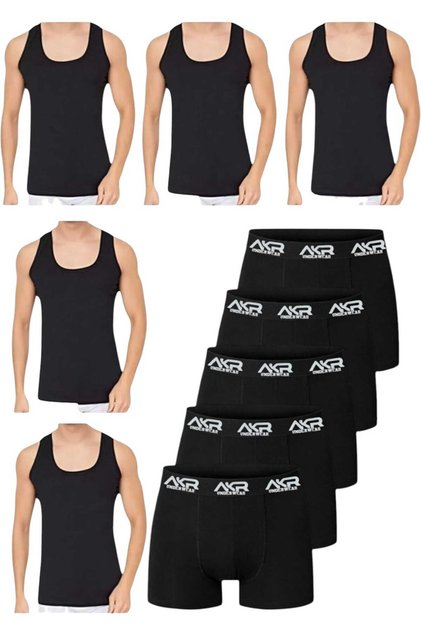 Erkek 10 Parça Atlet Ve Boxer Takımı Ekonomik Paket Atlet Ve Boxer Set 5 Atlet 5 Boxer