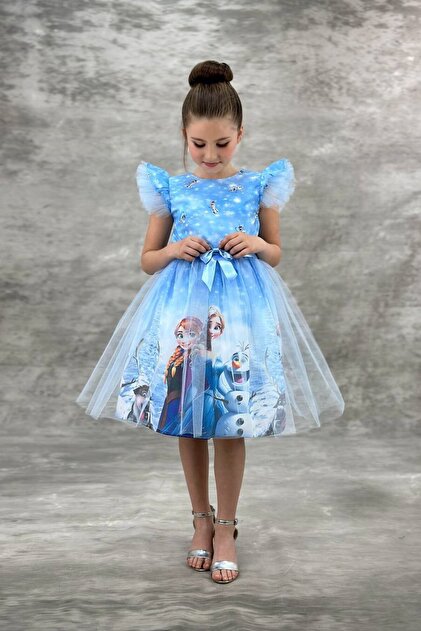 Turquoise Elsa Dress Birthday Party Dress Aby4481
