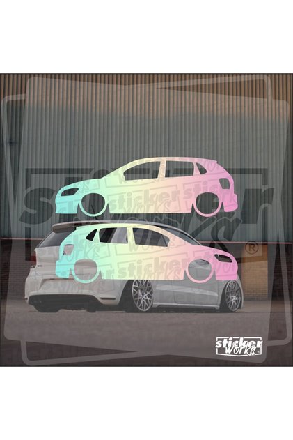 Vw Polo 6R - 6C Depressed Vehicle Sticker - Right Left