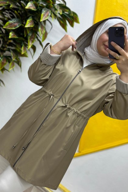 Women's Hijab Clothing Plus Size Seasonal Short Trench Coat