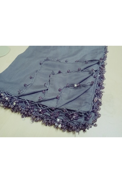 Handmade Star Embroidery, Beaded Writing, Cheesecloth, Scarf, Yemeni, Mevlüt Coverlet, 4 Sides Embroidered
