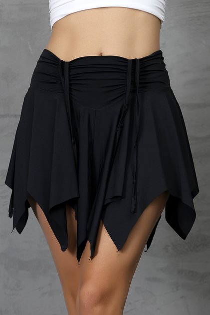 Summer Skirt / Beach Skirt / Asymmetric Laser Cut Skirt / Skirt with Inner Leggings