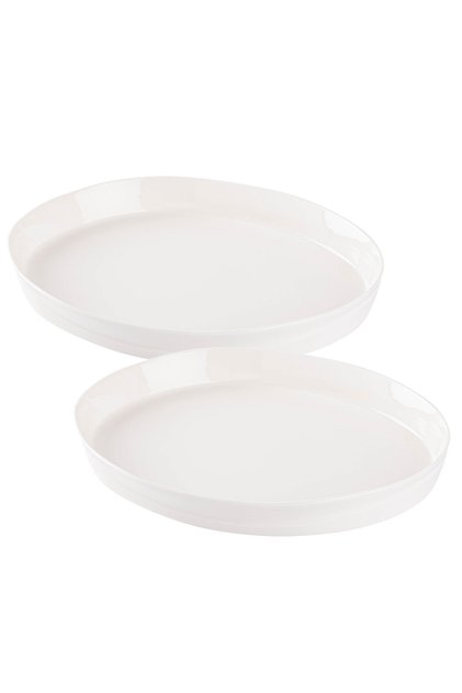 Space White Porcelain Double Cake Plate Set 16.8cm